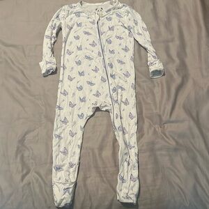 Bellabu Bear Bamboo Convertible Footie Butterfly Print